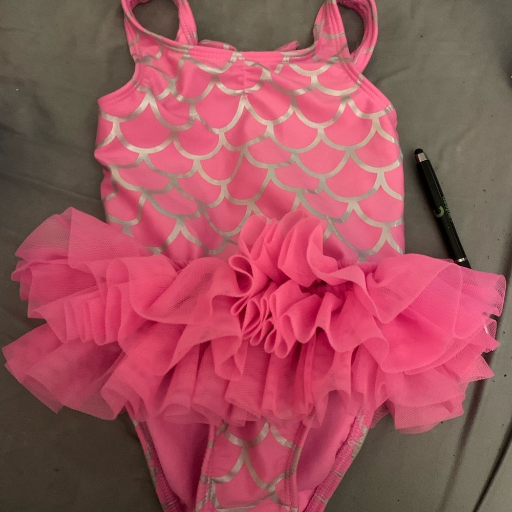 Pink Ruffled Kids Swim One Piece